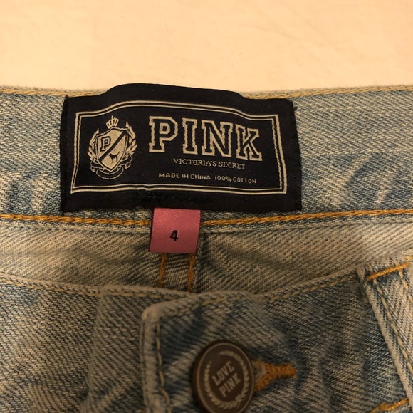 Pink Victoria Secret Distressed Frayed Size 4 Distressed Summer Travel Cruise - Picture 3 of 4
